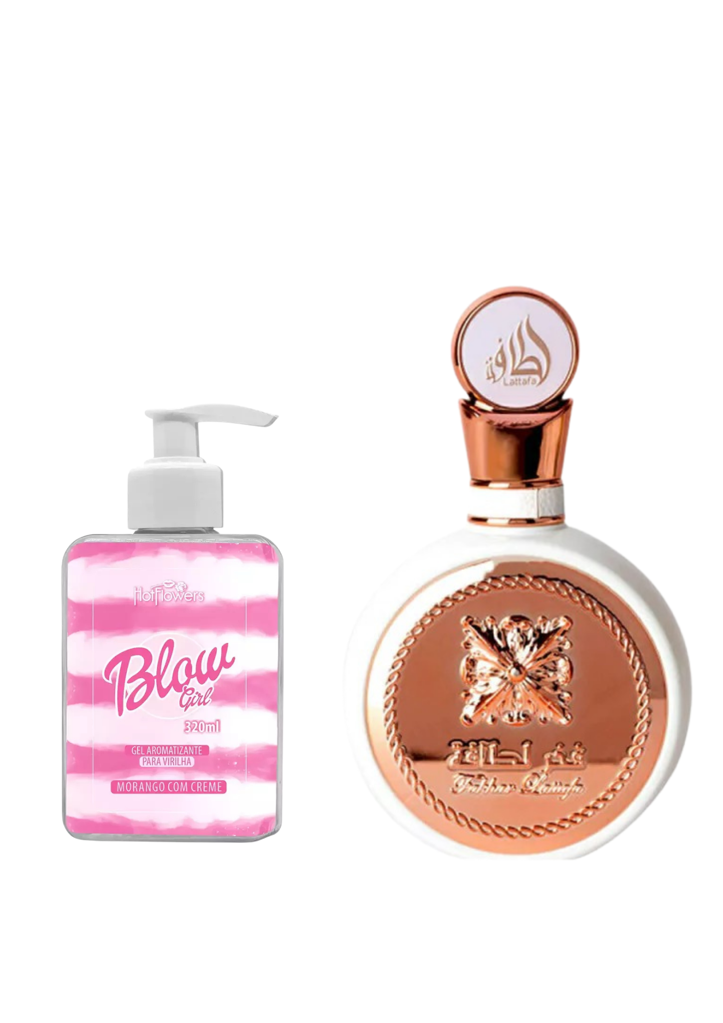 COMBO LOUCURA COM FEROMÔNIO - Fakhar Rosé 100ML + BLOW GIRL GEL 320ML -