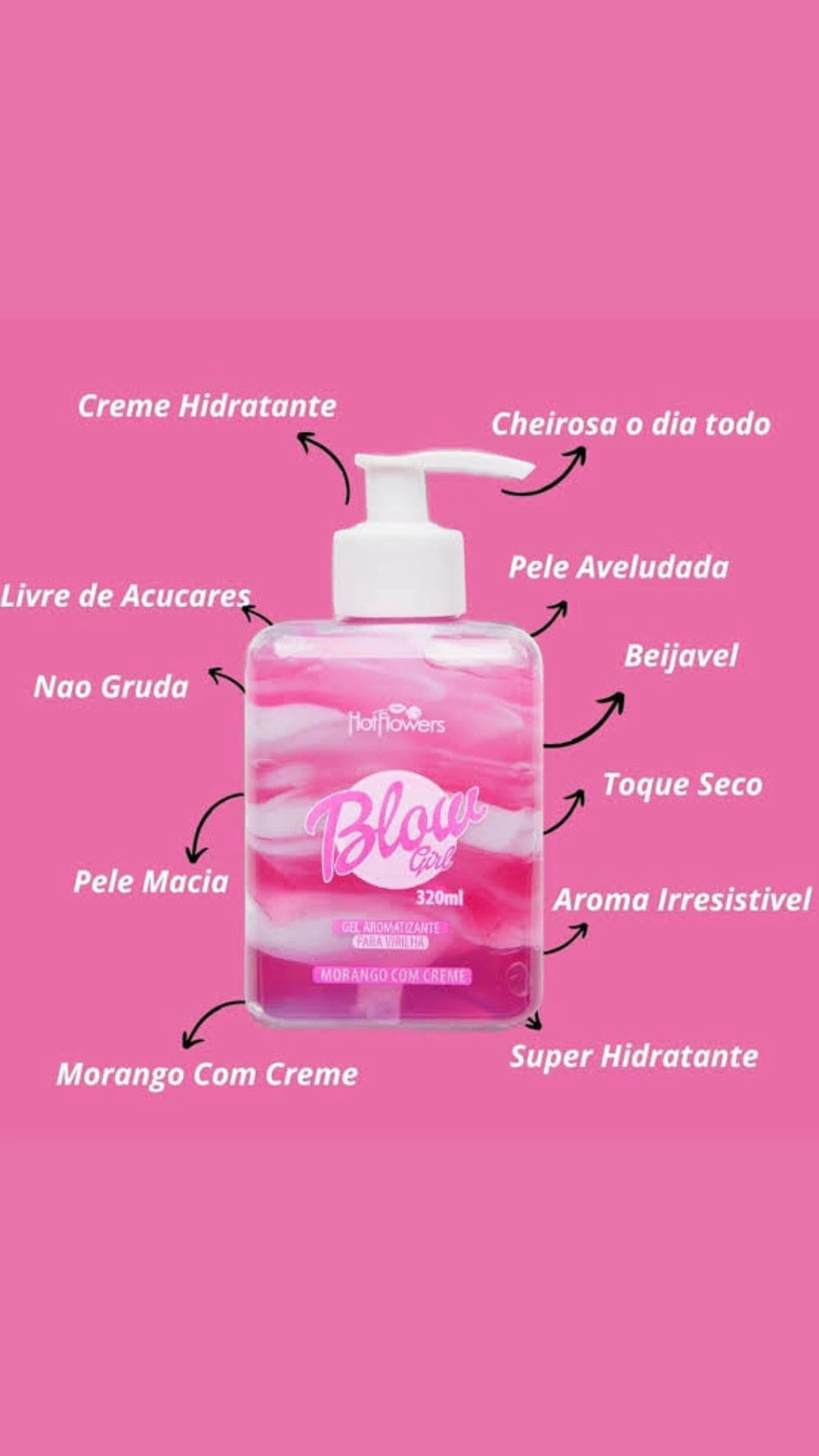 Gel Beijável - Blow Girl - Morango e Creme - 320ml