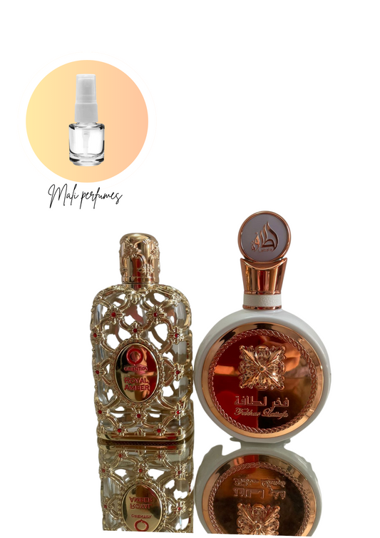 Combo alta exalação - Royal Amber- Fakhar Rose - DECANT de 5ml de cada