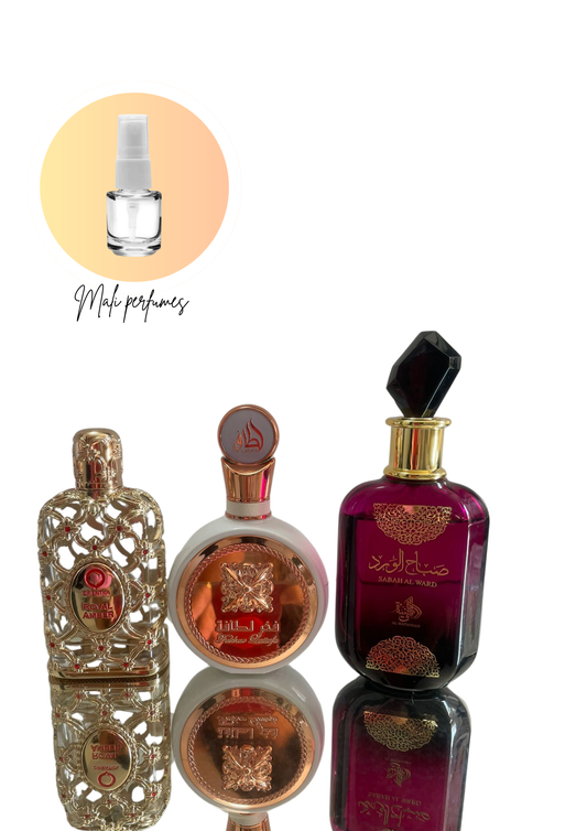 COMBO MAIS PEDIDO DECANT – SABAH + FAKHAR + ROYAL AMBER – EAU DE PARFUM