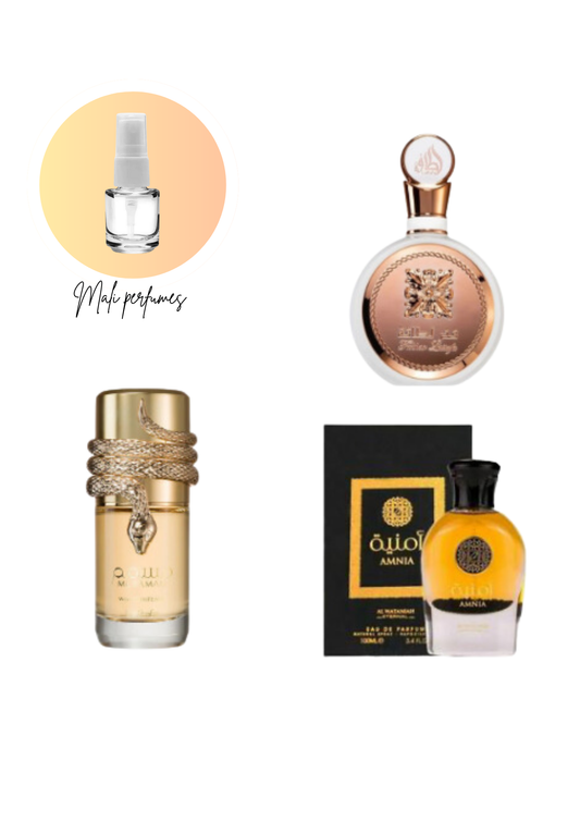 Combo Gruda no Osso – Musamam White Intense – Fakhar Rose – Amnia – Lattafa – Eau de Parfum