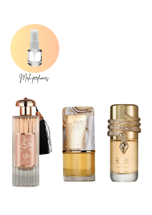 Combo maravilhosa – Al Nashama – Musamam – Durrat – Eau de Parfum